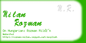 milan rozman business card